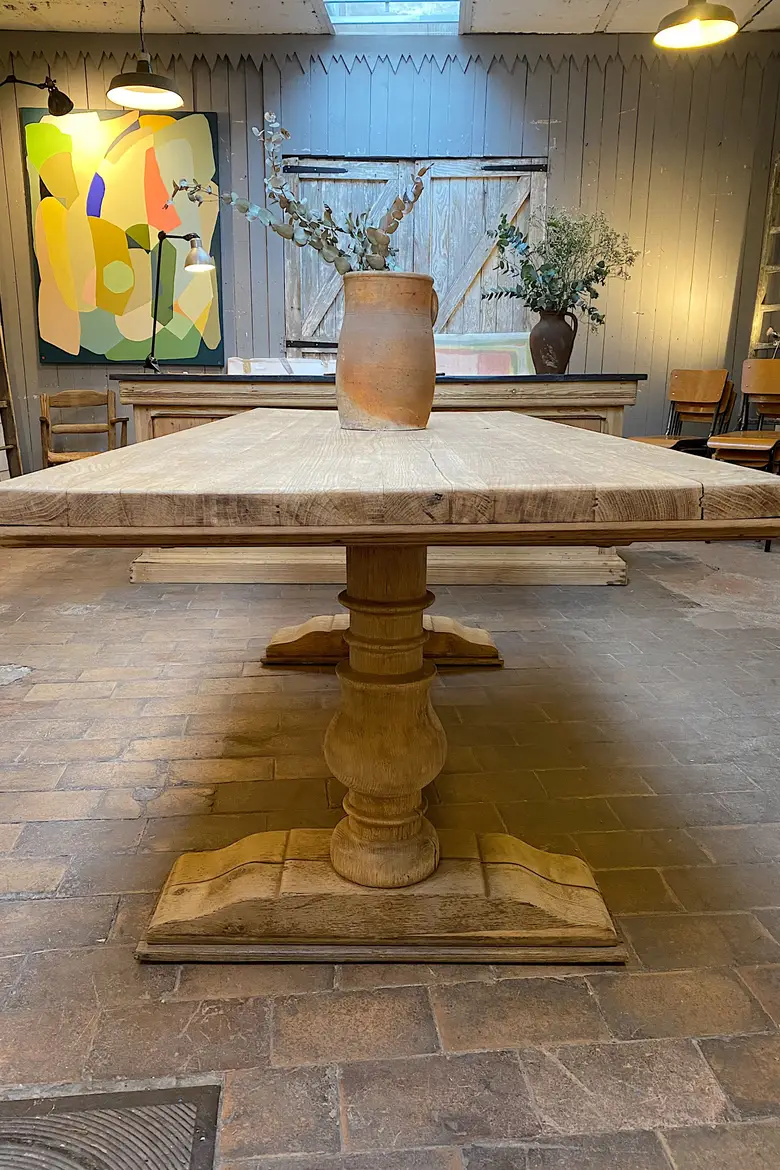Table de monastère en chêne Début XXème
