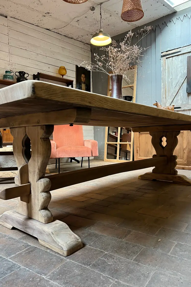 Table de monastère en chêne Début XXème