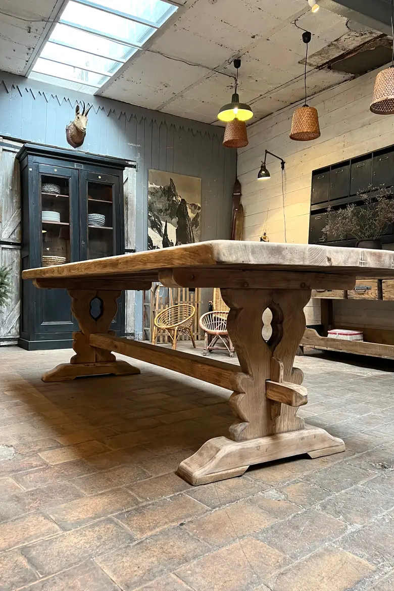 Table de monastère en chêne Début XXème