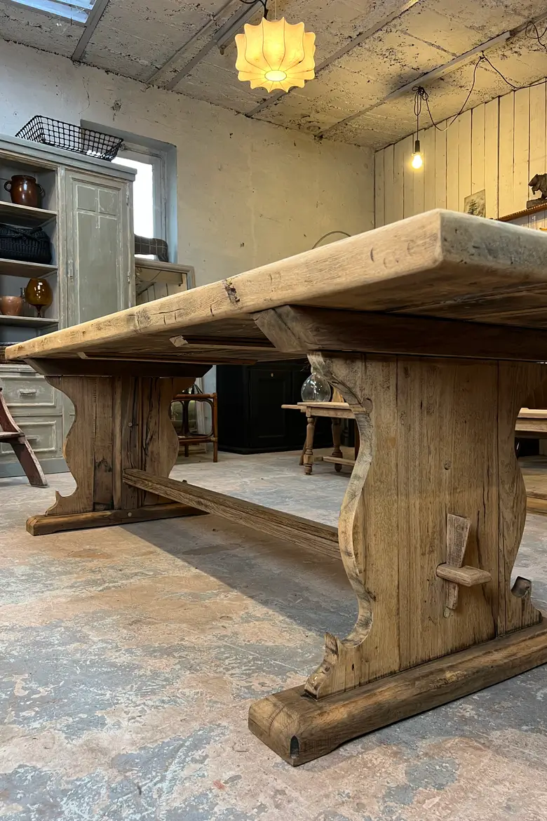 Table de monastère en chêne Début XXème