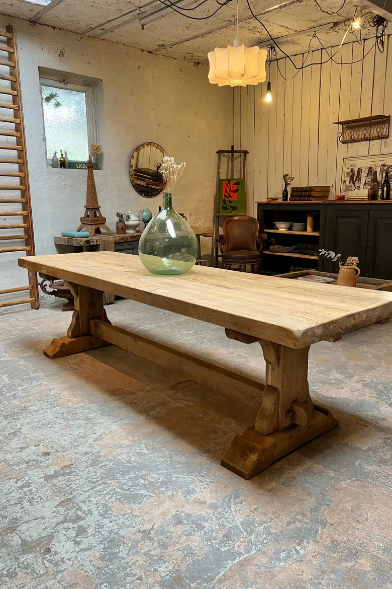 Table de monastère en chêne Début XXème