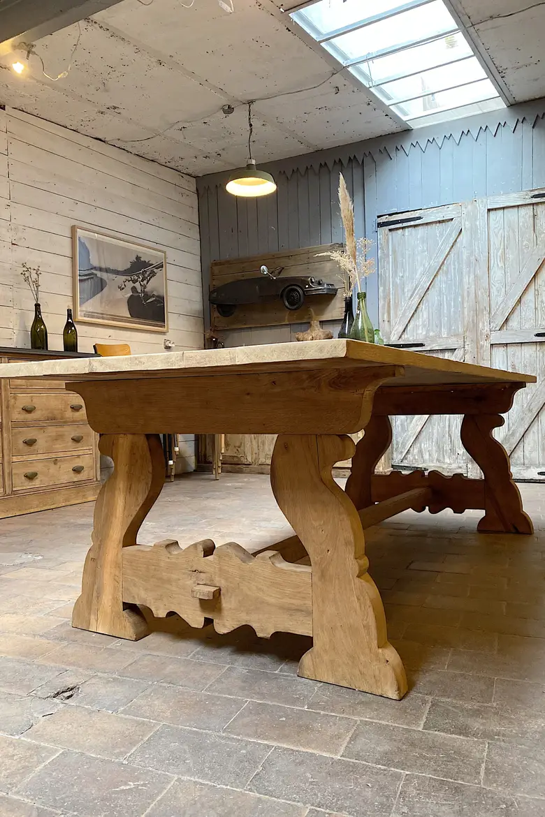 Table de monastère en chêne Début XXème