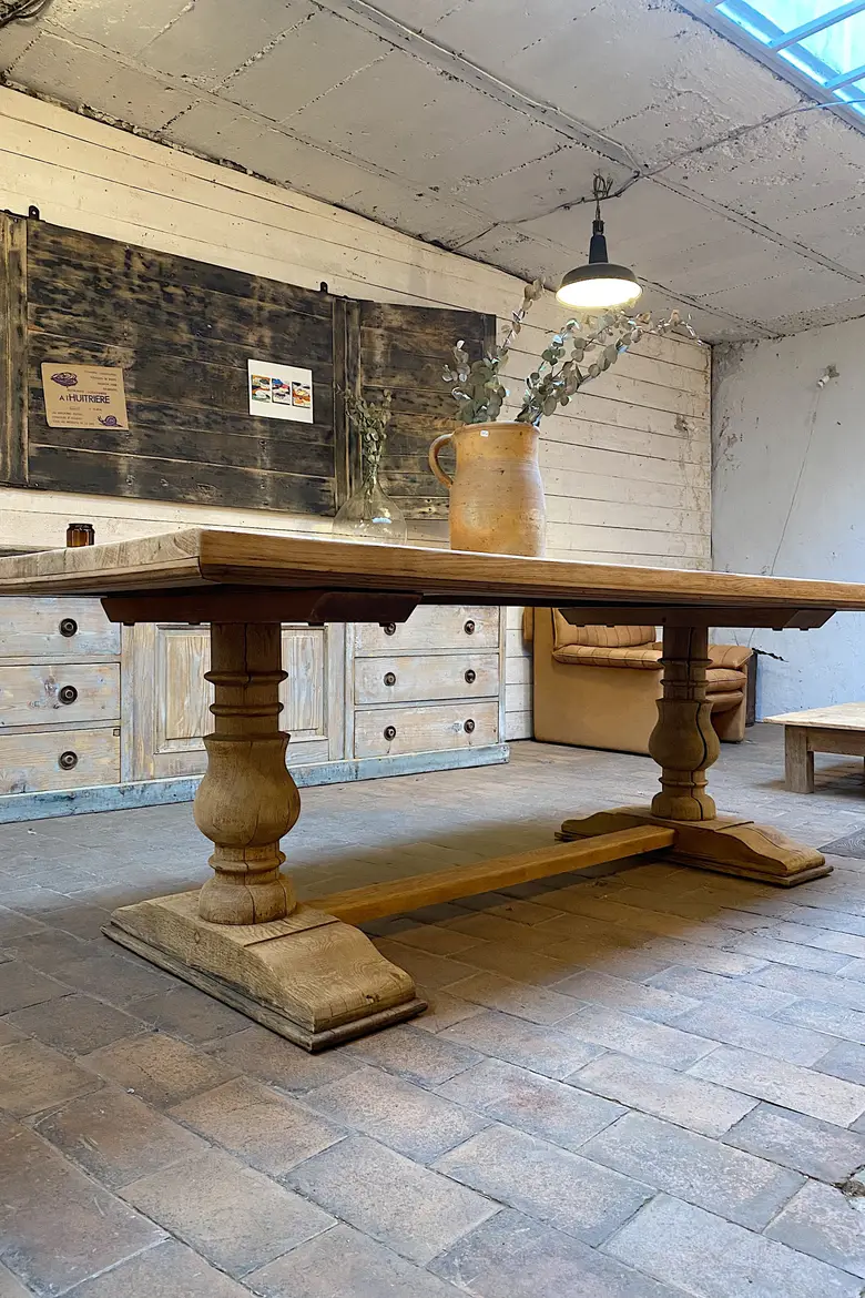 Table de monastère en chêne Début XXème