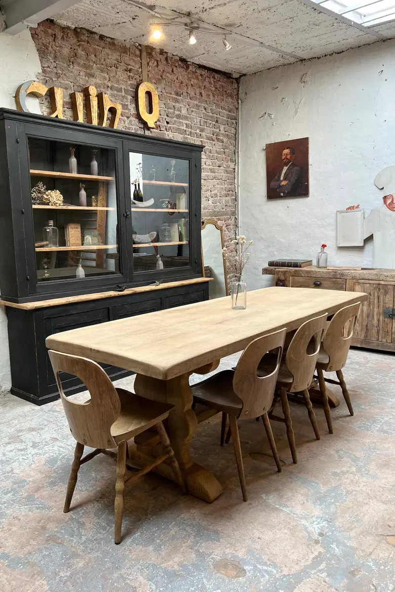Table de monastère en chêne Début XXème