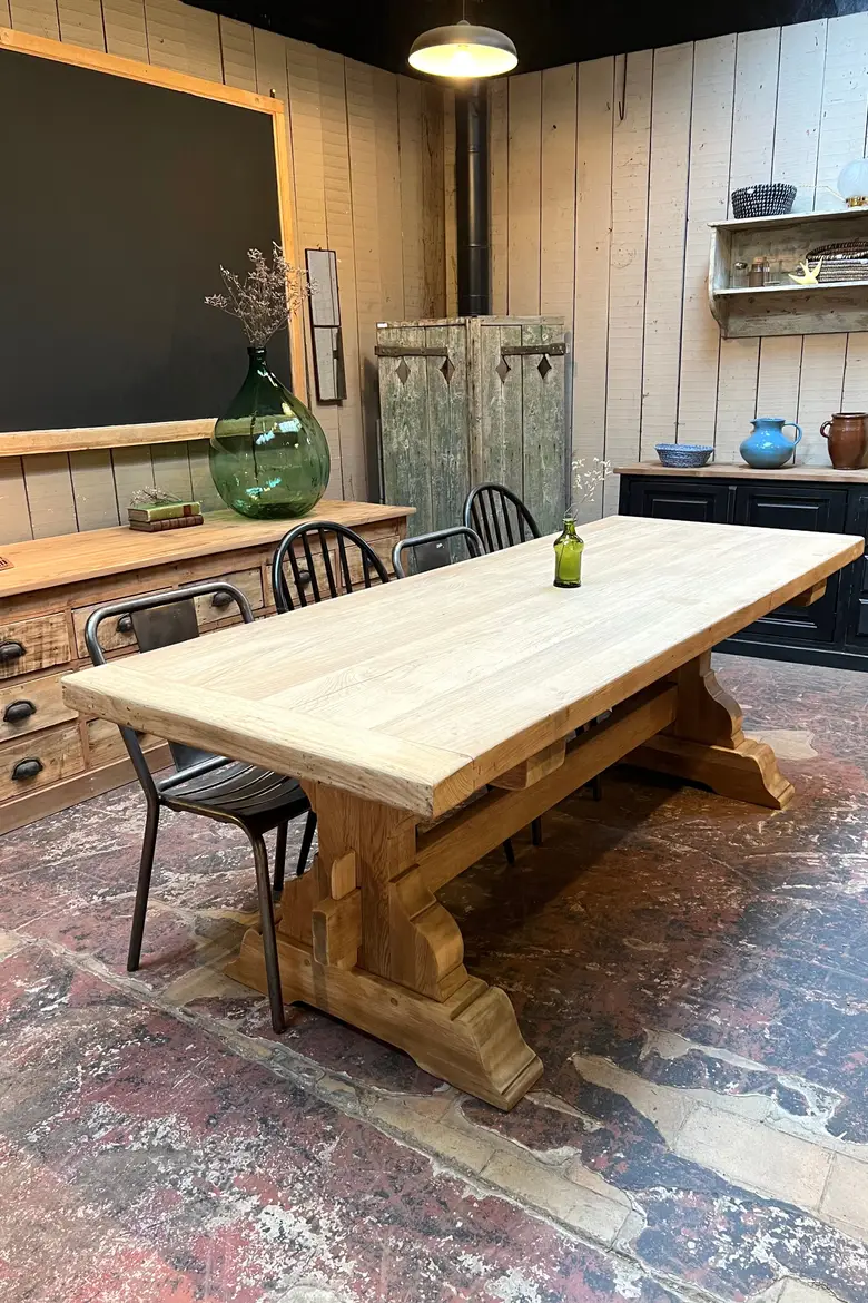 Table de monastère en chêne Début XXème