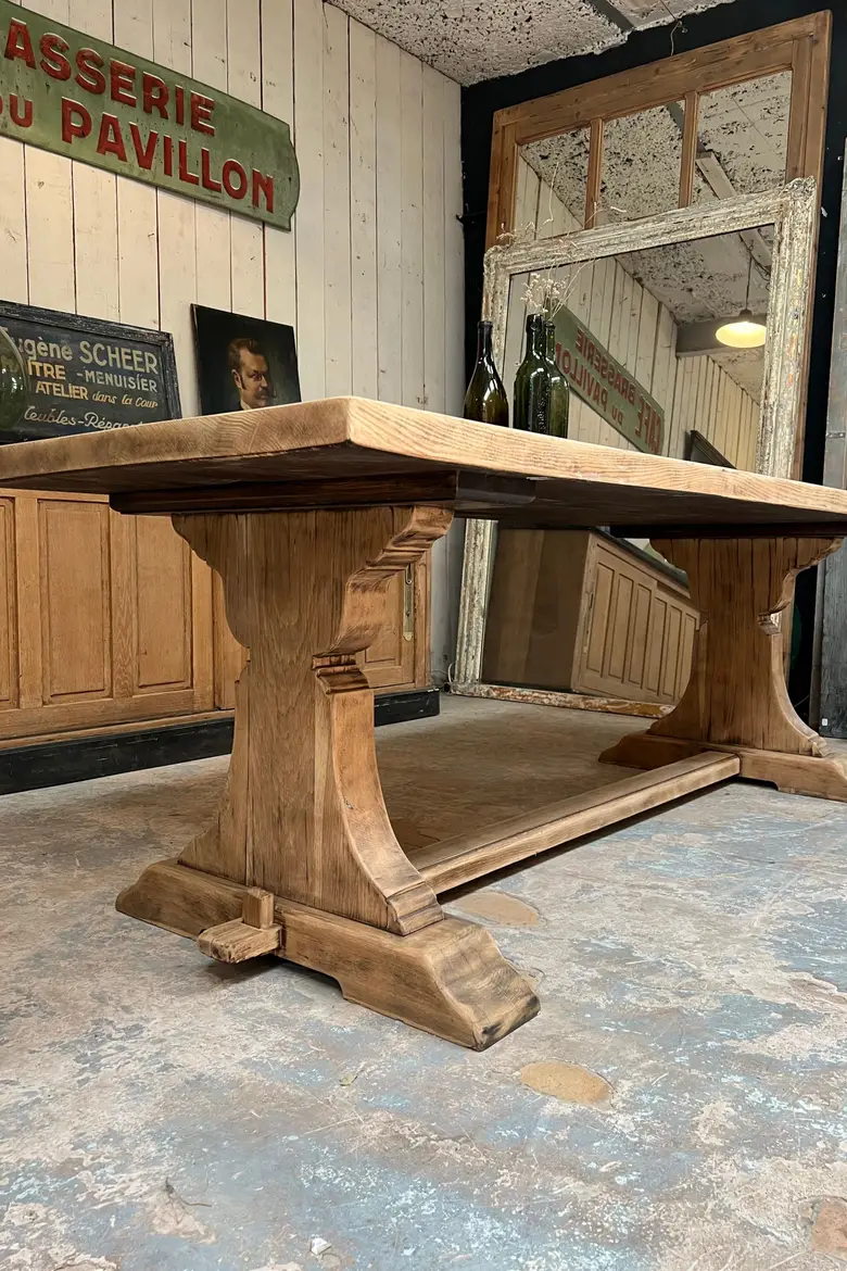 Table de monastère en chêne Début XXème