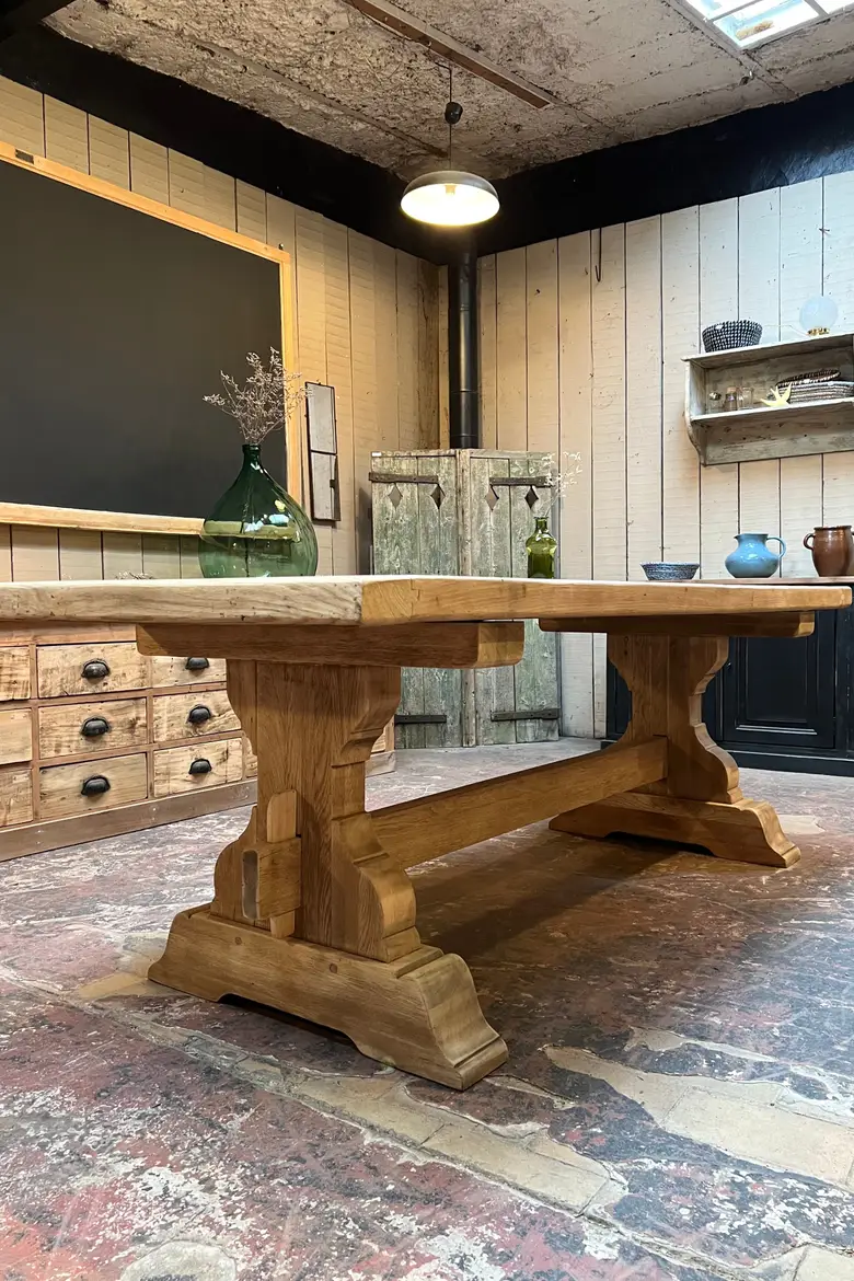 Table de monastère en chêne Début XXème