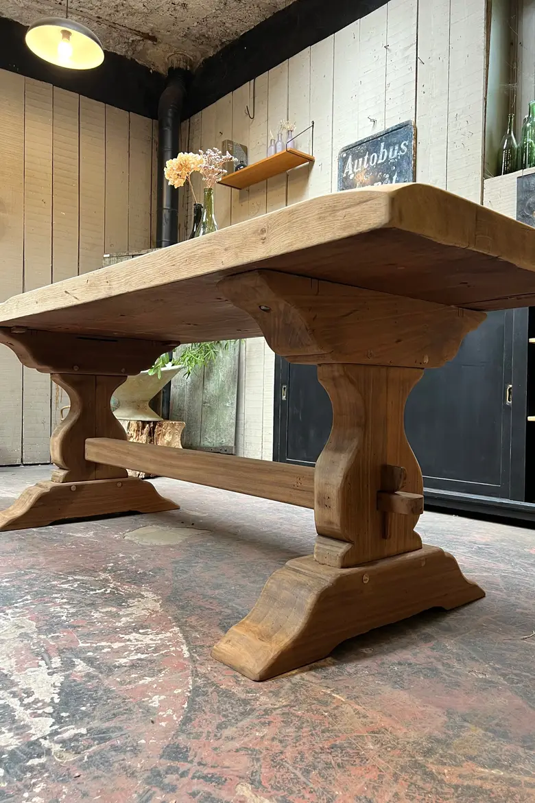 Table de monastère en chêne Début XXème
