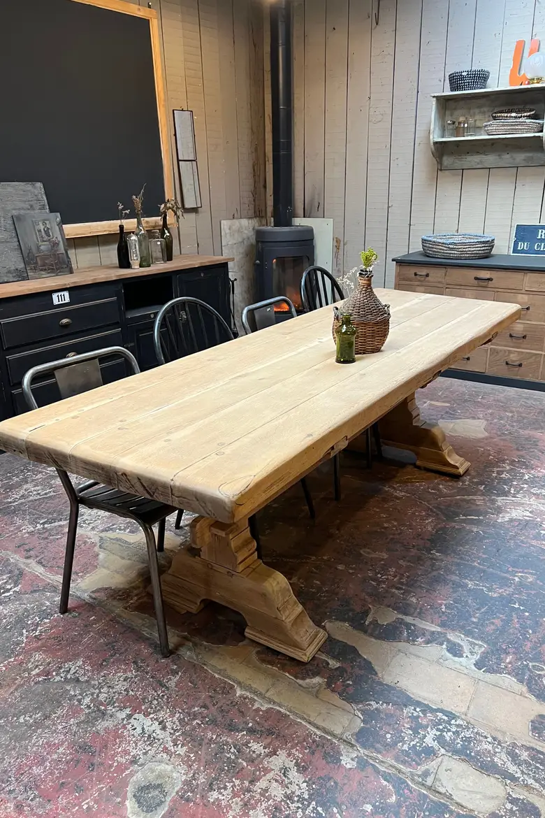 Table de monastère en chêne Début XXème