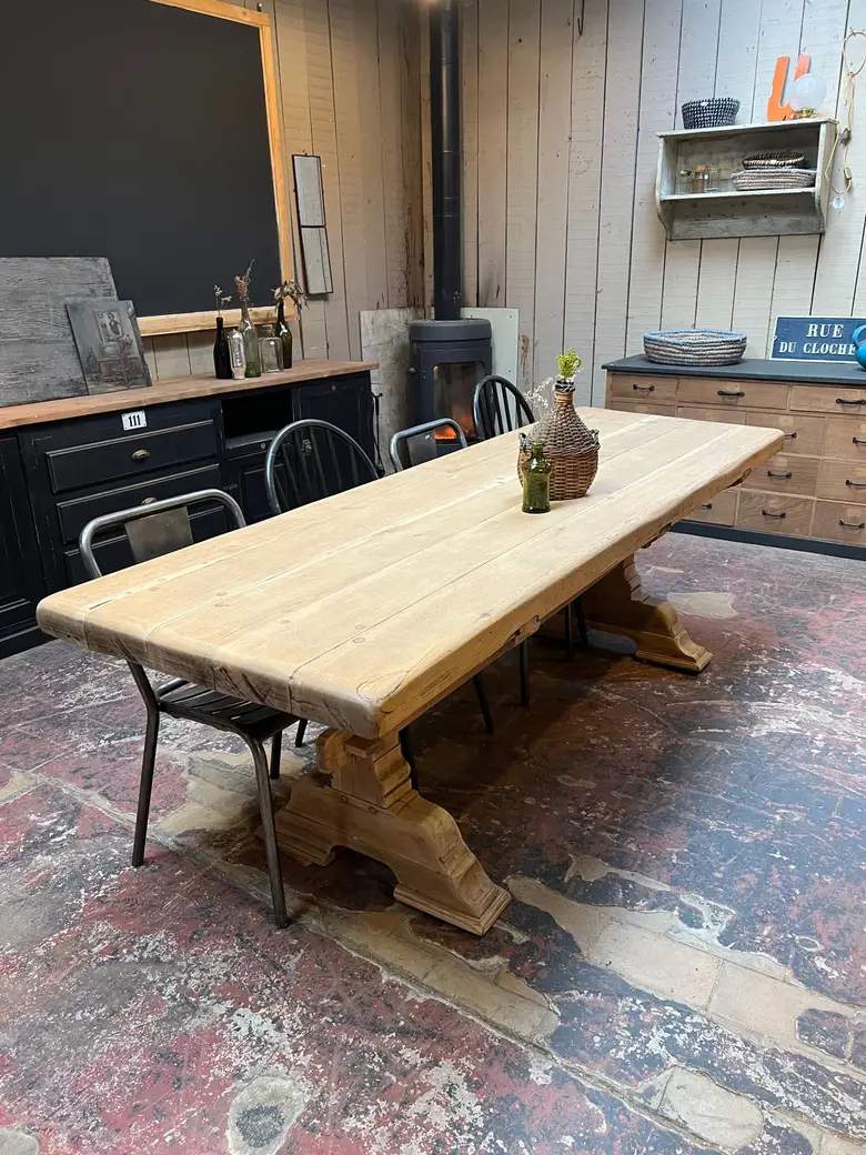 Table de monastère en chêne Début XXème