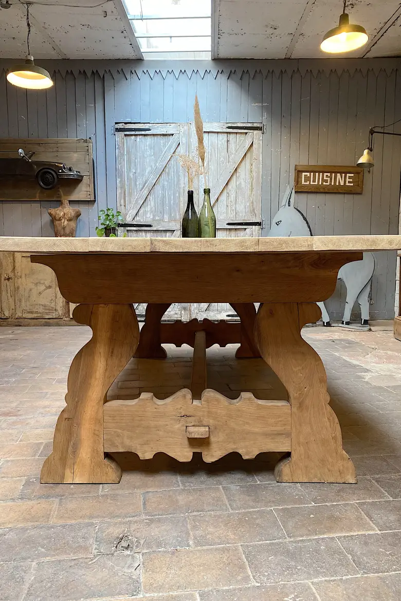 Table de monastère en chêne Début XXème
