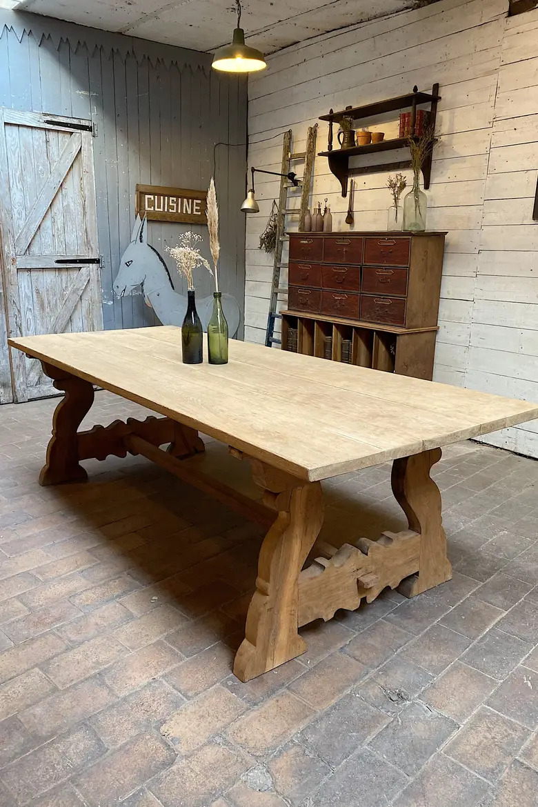 Table de monastère en chêne Début XXème