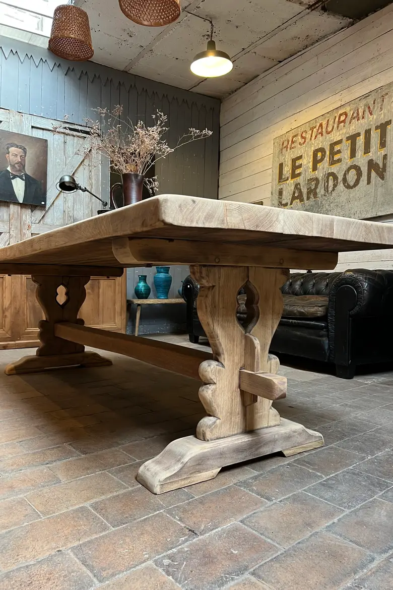 Table de monastère en chêne Début XXème