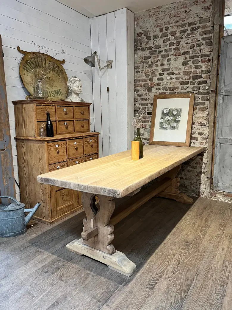 Table de monastère en chêne Début XXème