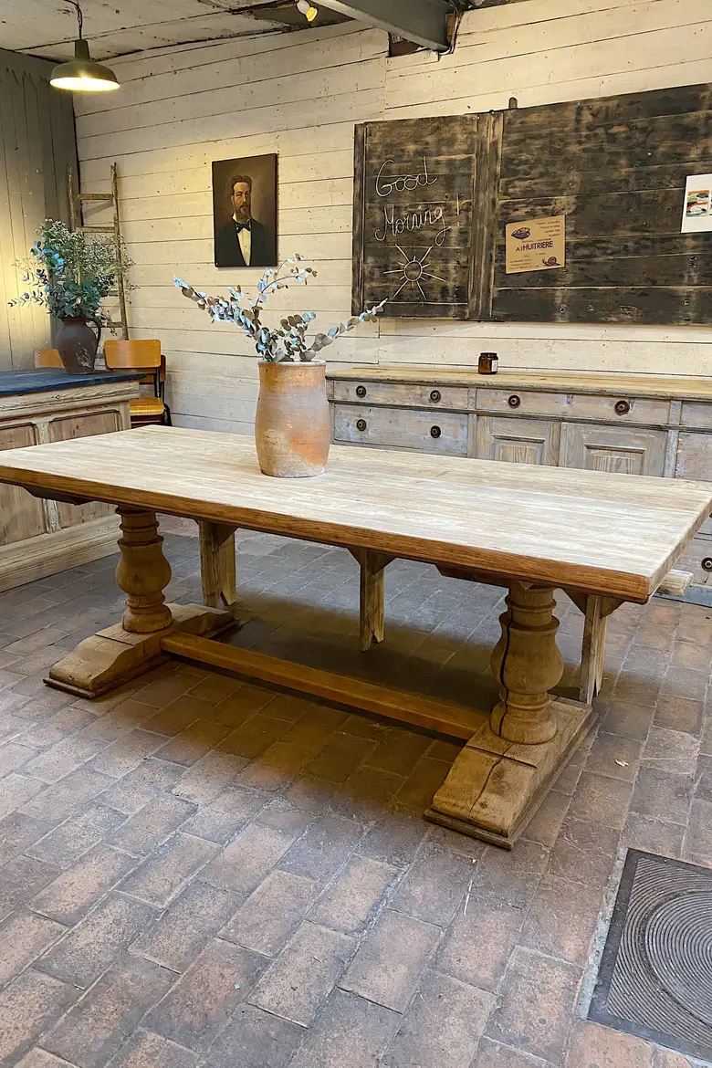 Table de monastère en chêne Début XXème