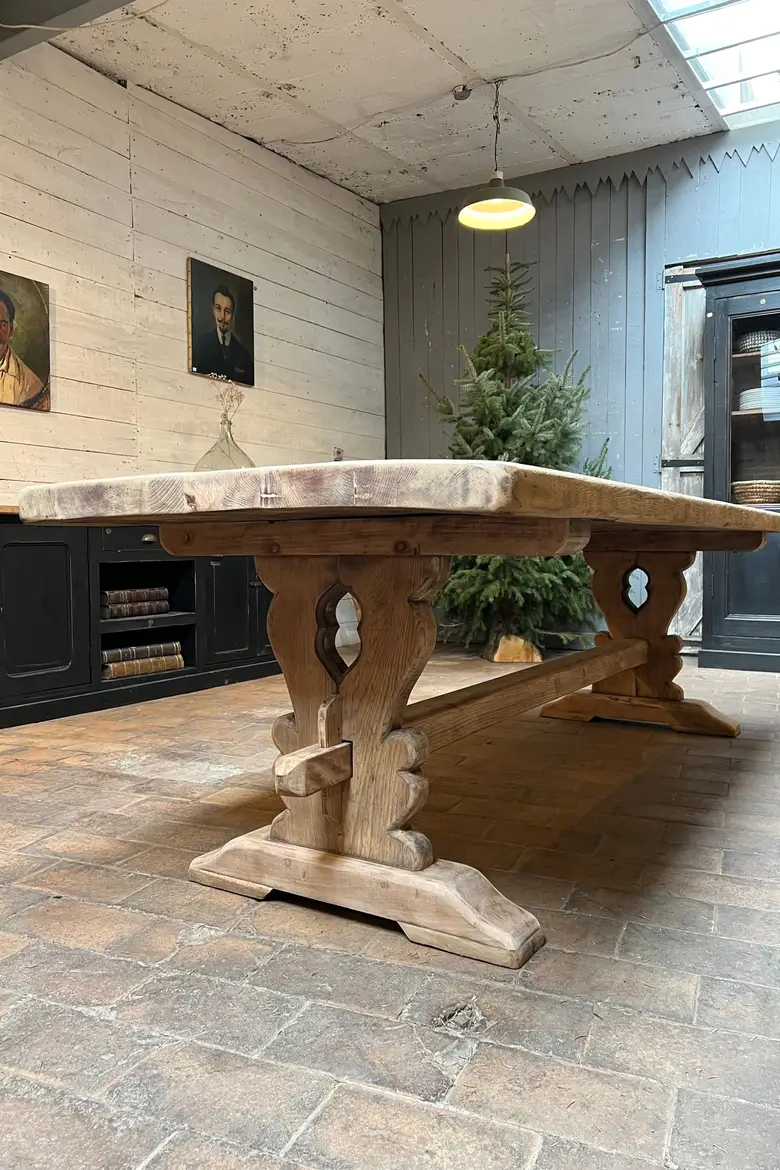 Table de monastère en chêne Début XXème