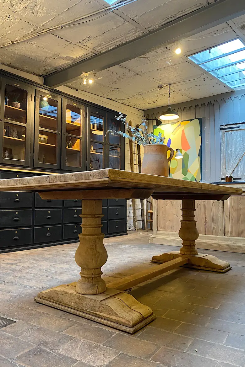 Table de monastère en chêne Début XXème