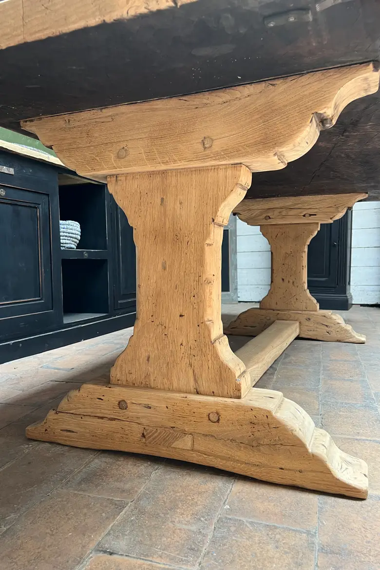 Table de monastère en orme et chêne Début XXème