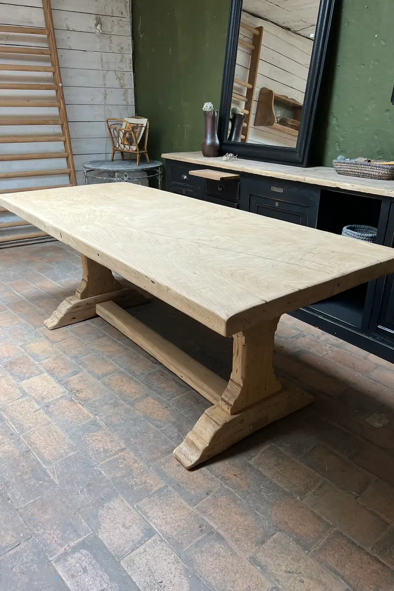 Table de monastère en orme et chêne Début XXème