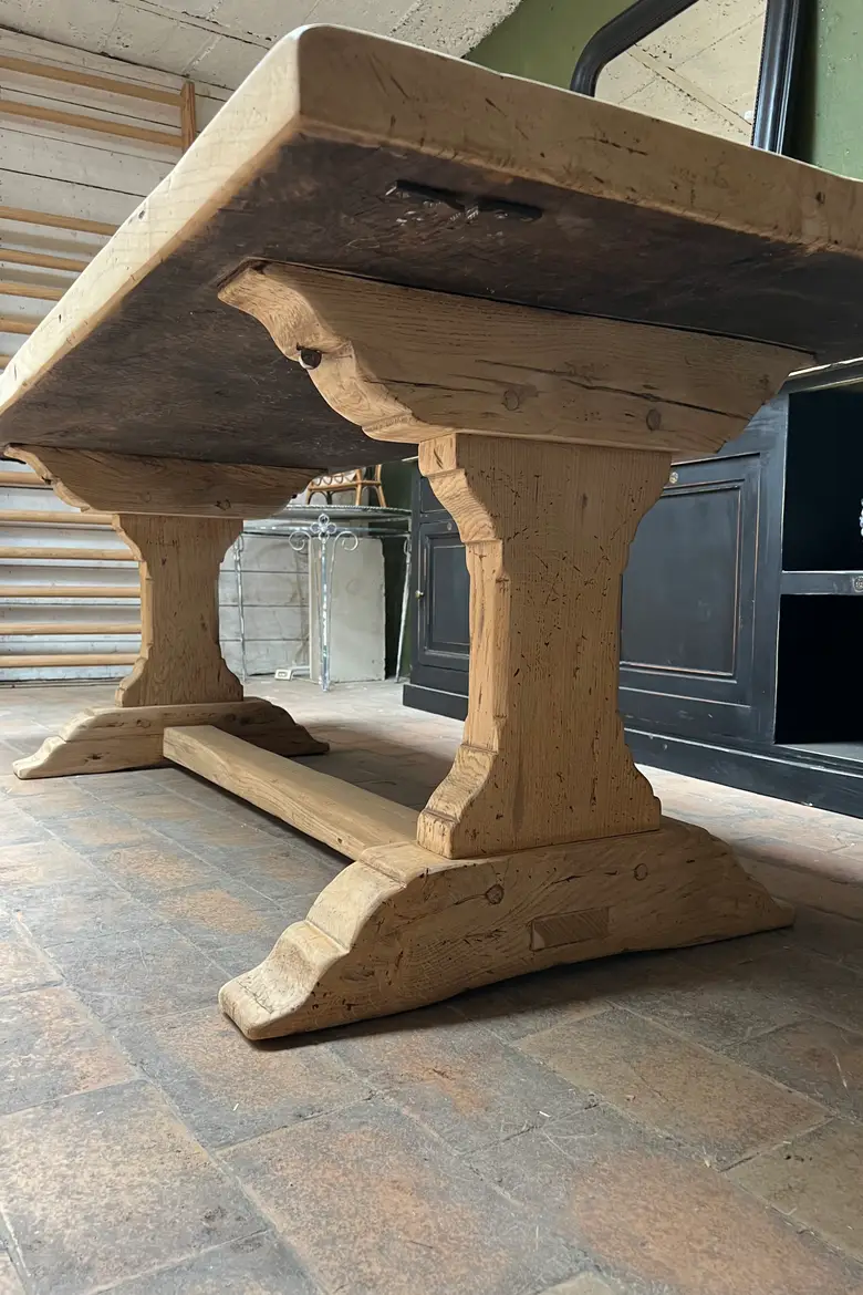 Table de monastère en orme et chêne Début XXème