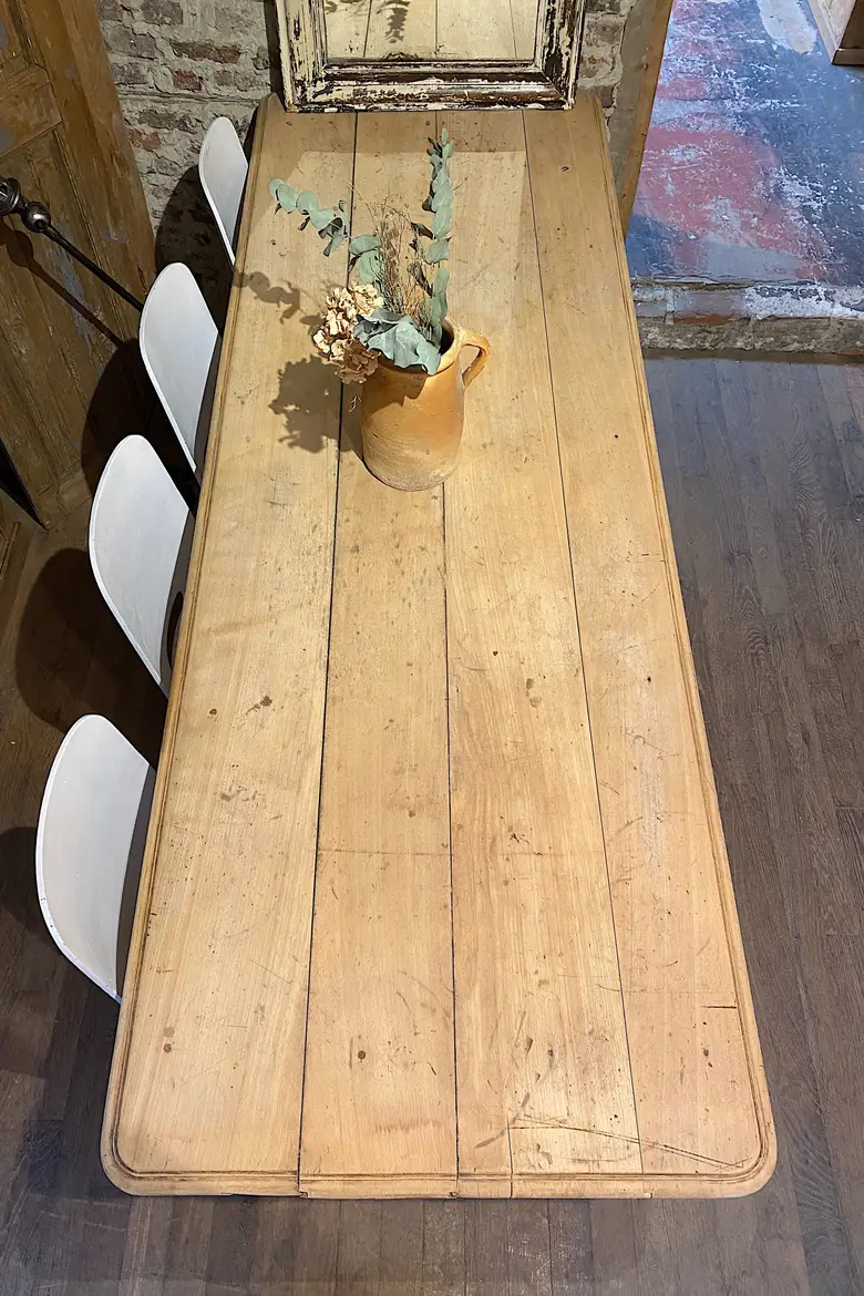 Table d’estaminet en hêtre Début XXème