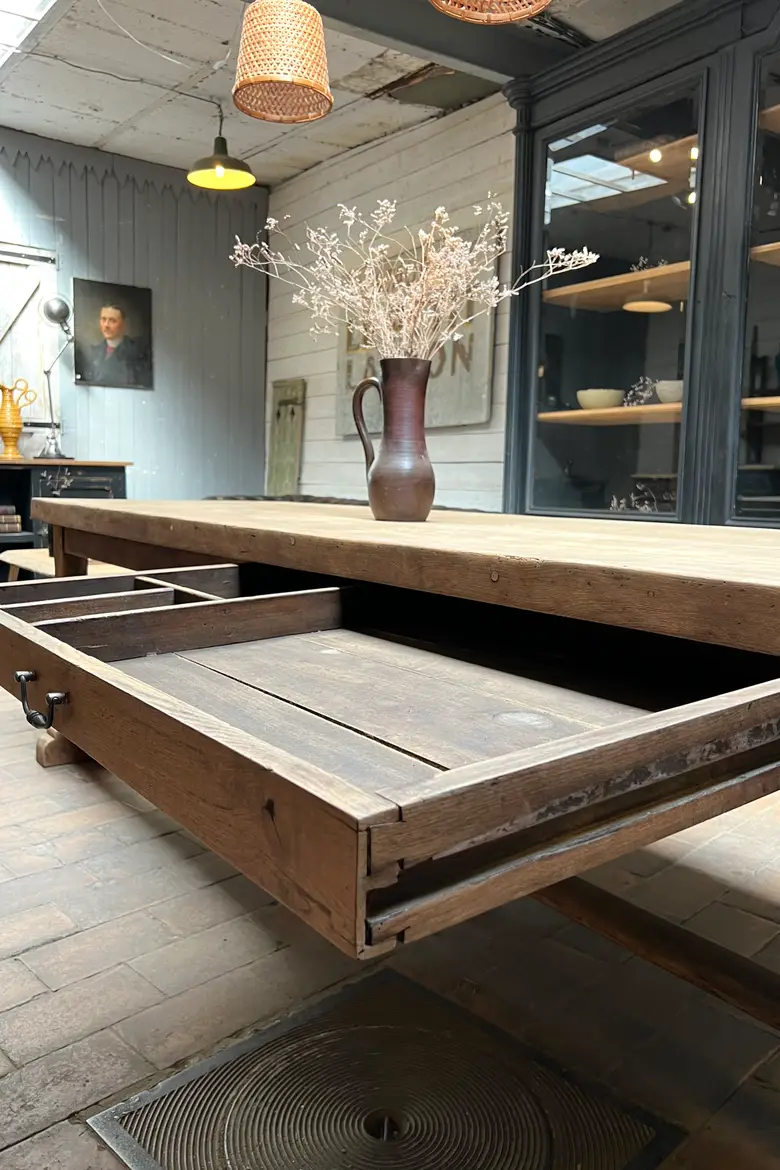 Table d’office en chêne 19ème