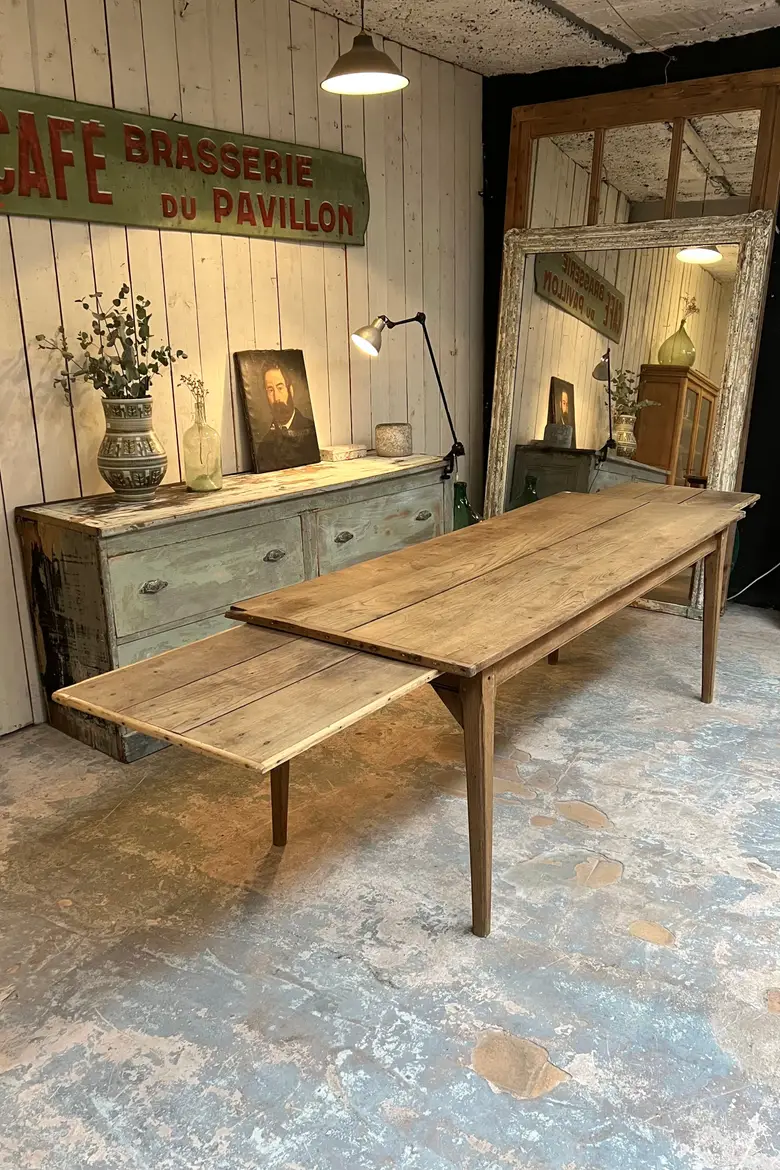 Table en chêne à rallonges Début XXème