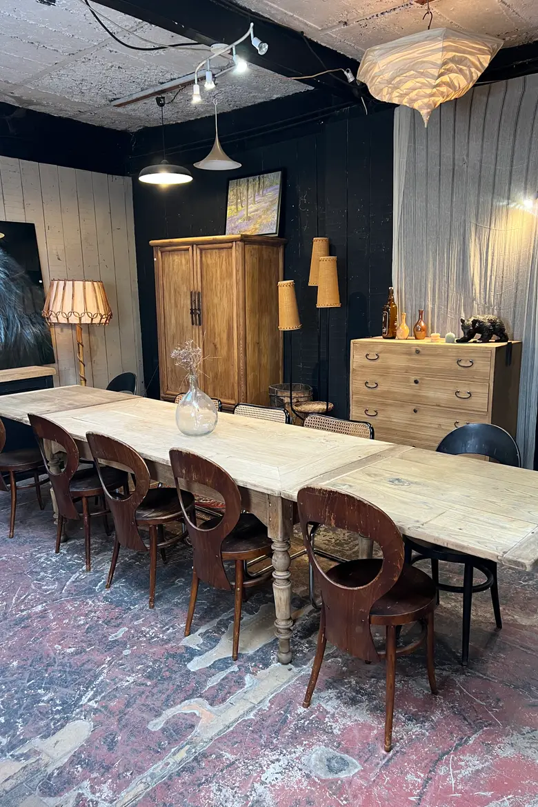 Table en chêne à rallonges Début XXème