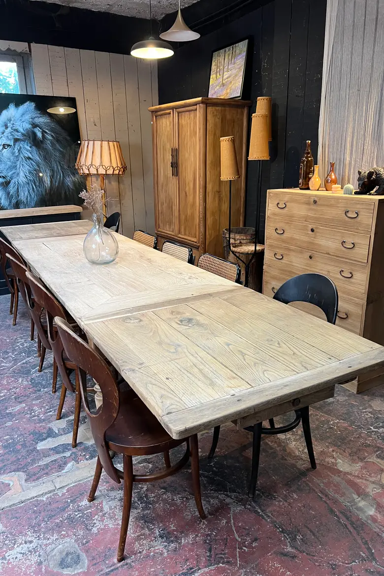 Table en chêne à rallonges Début XXème