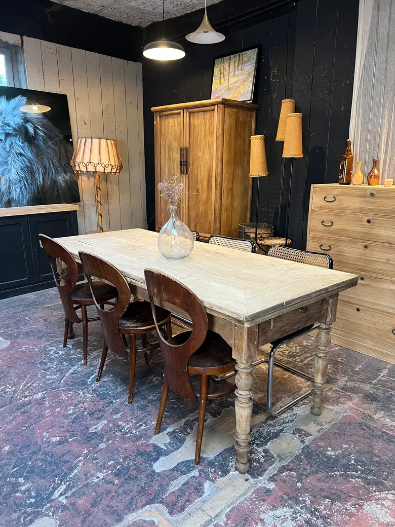 Table en chêne à rallonges Début XXème