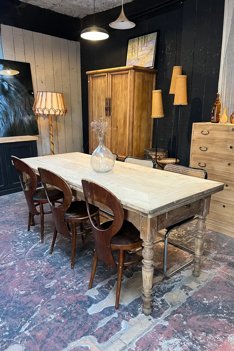 Table en chêne à rallonges Début XXème