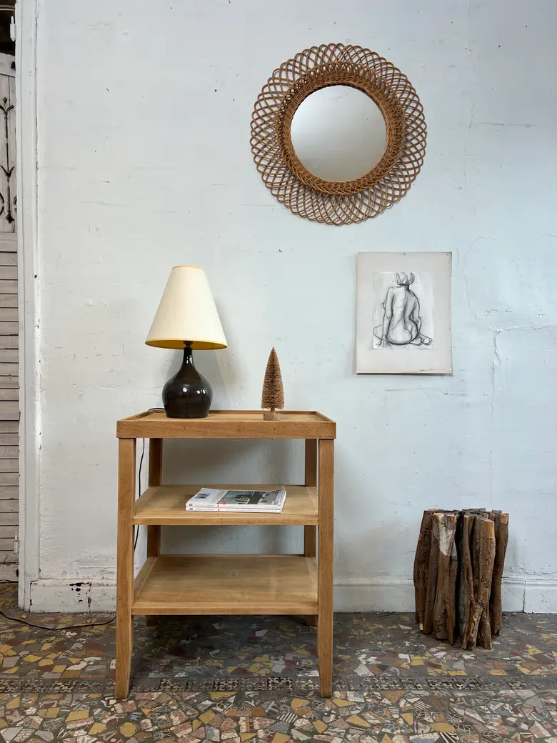 Table étagère ancienne en chêne