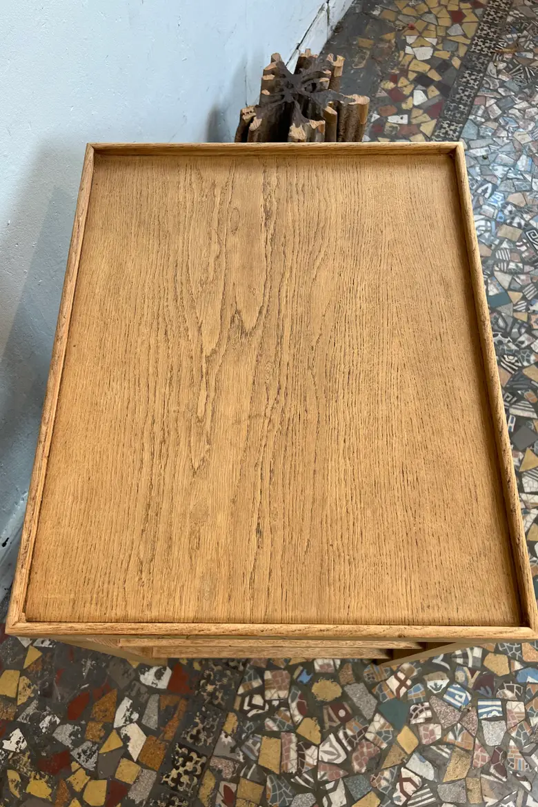 Table étagère ancienne en chêne