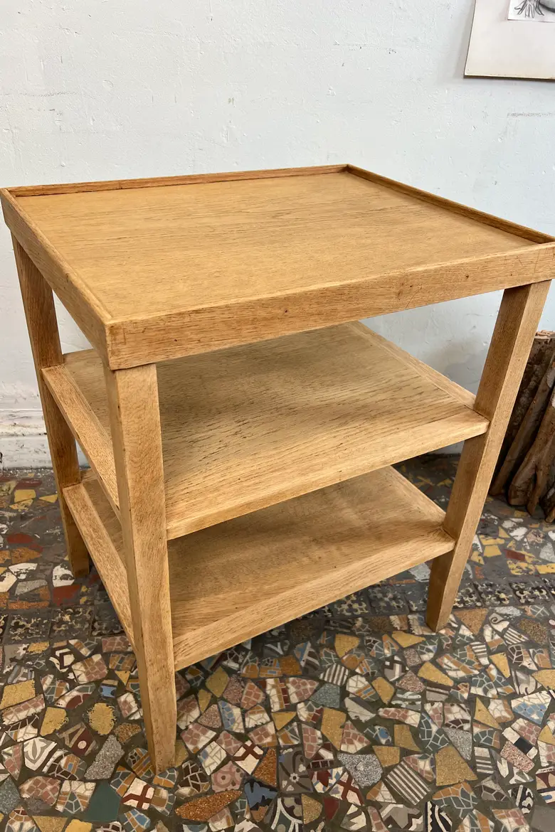 Table étagère ancienne en chêne