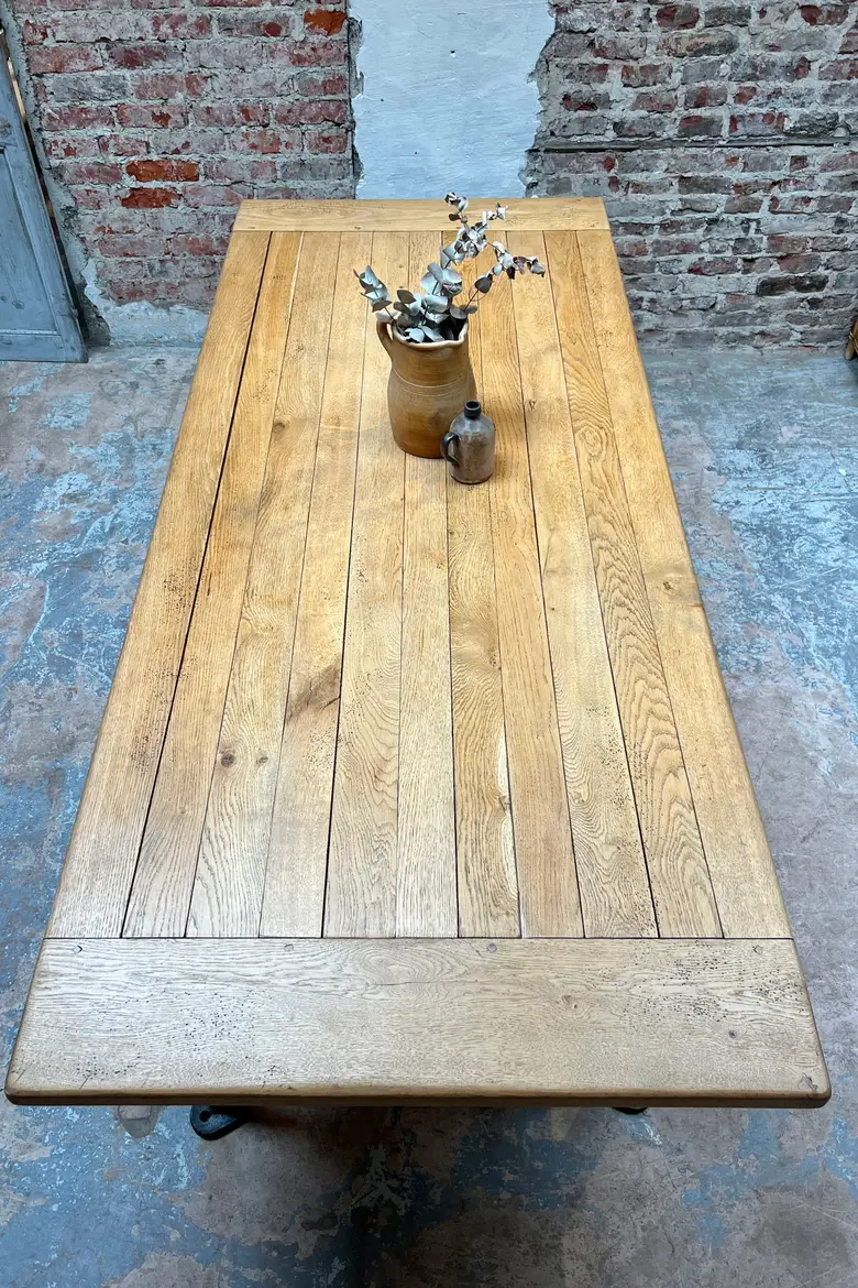 Table industrielle métal et bois