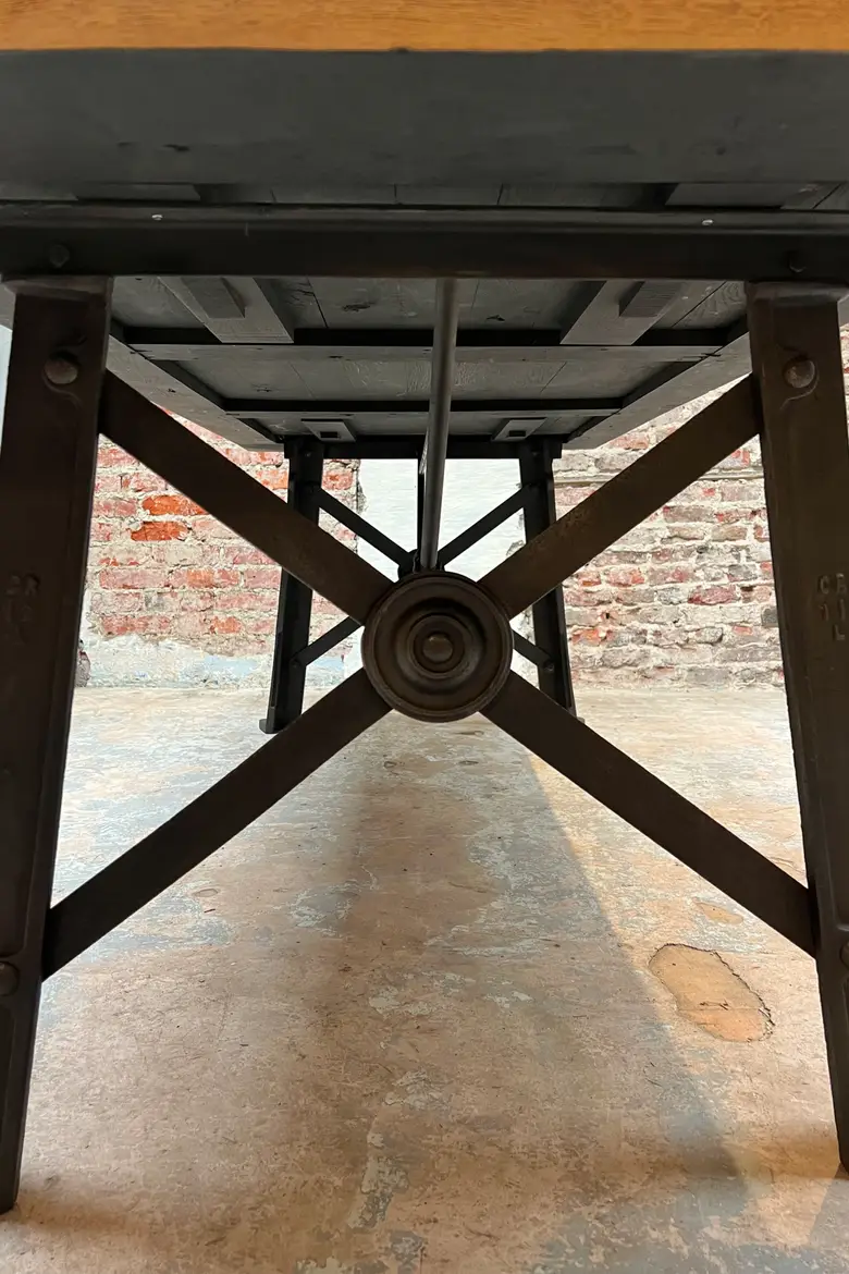 Table industrielle métal et bois