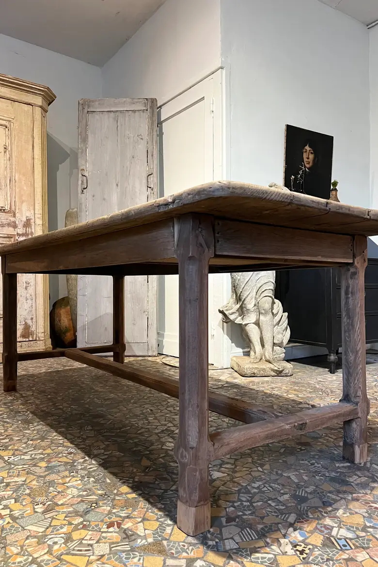 Table rustique en chêne 19ème