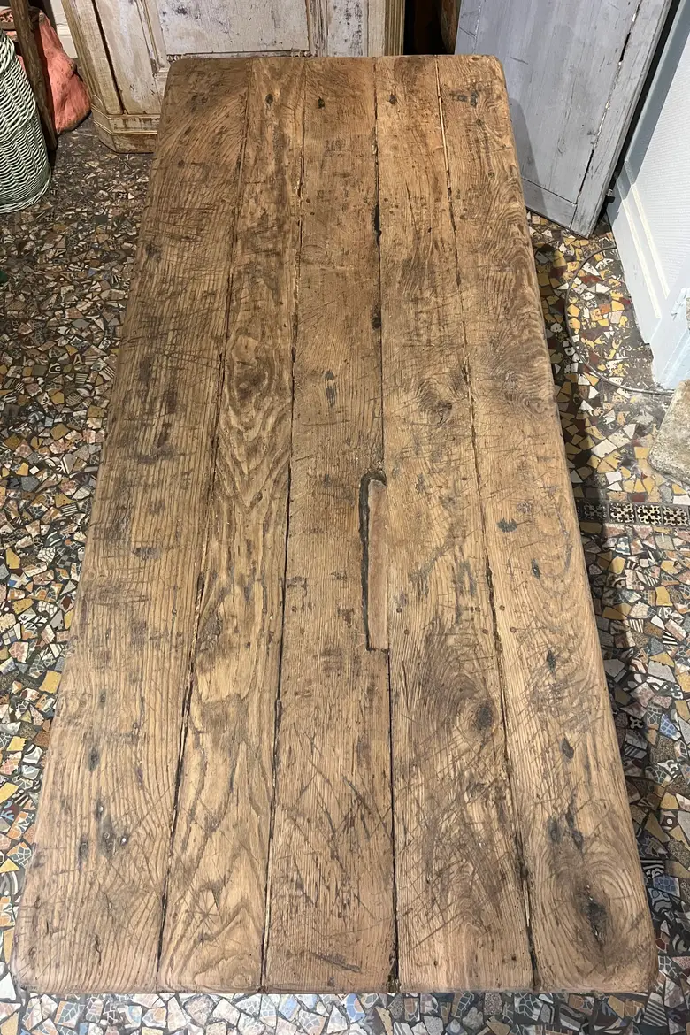 Table rustique en chêne 19ème