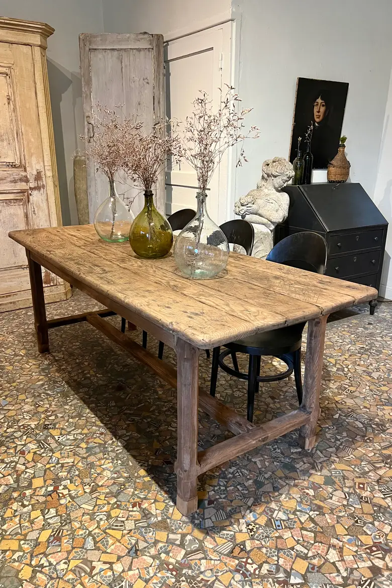 Table rustique en chêne 19ème