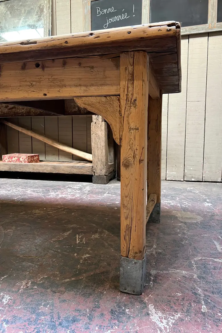 Table rustique en sapin Début XXème