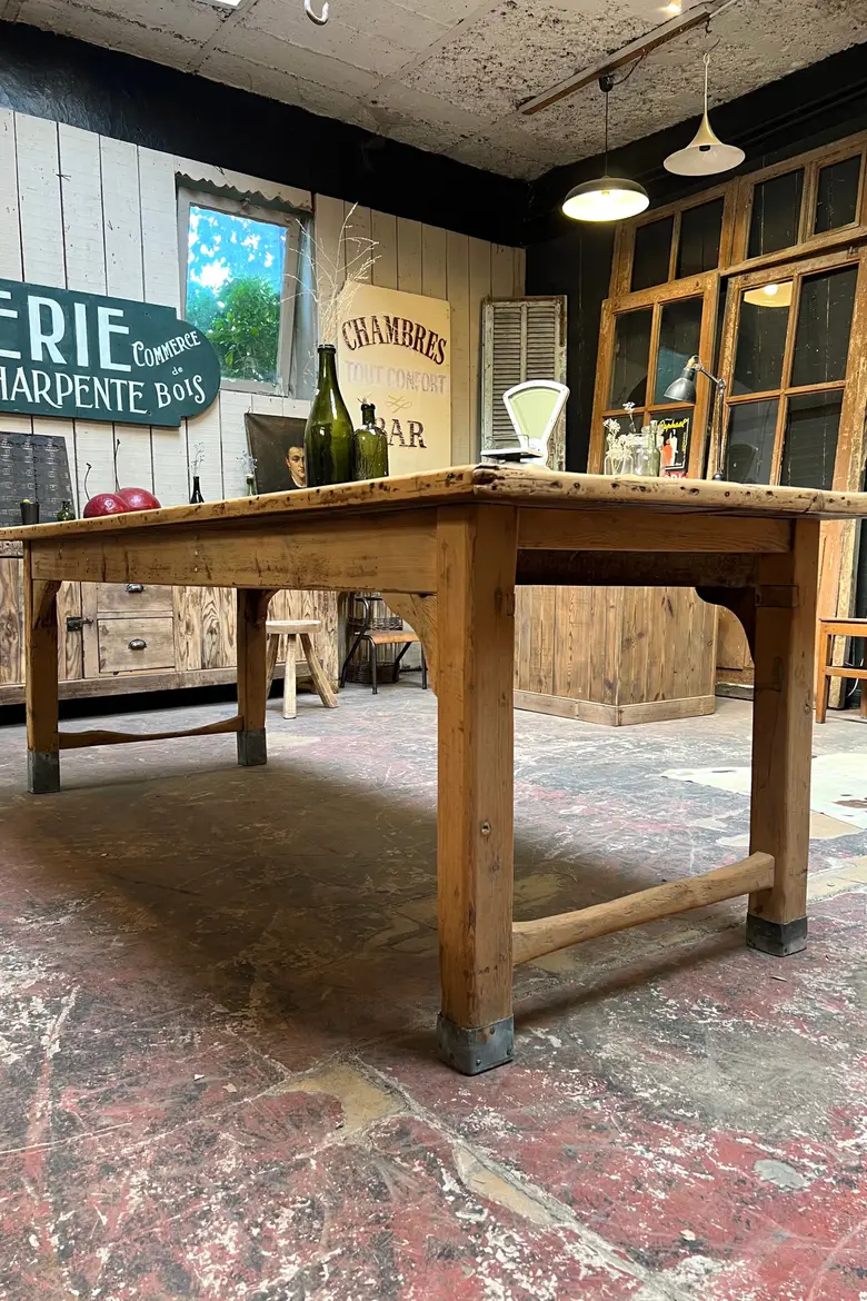 Table rustique en sapin Début XXème