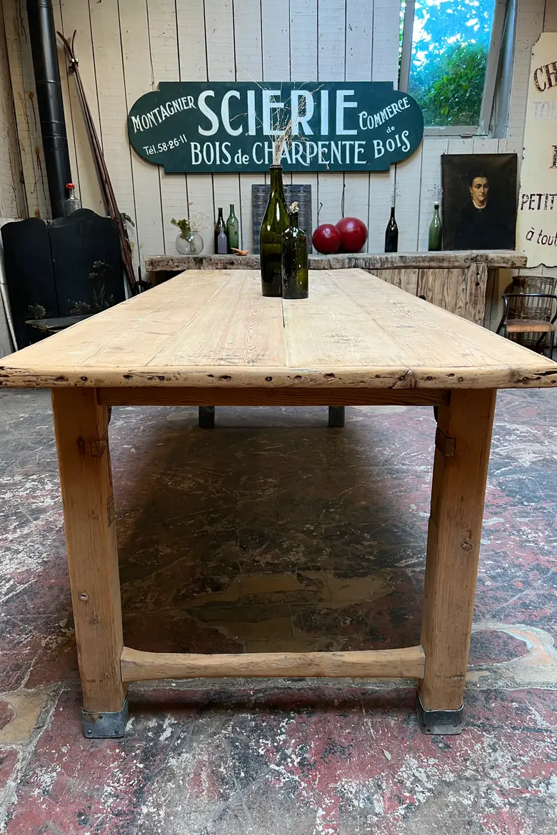 Table rustique en sapin Début XXème