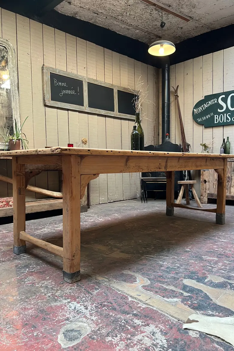 Table rustique en sapin Début XXème