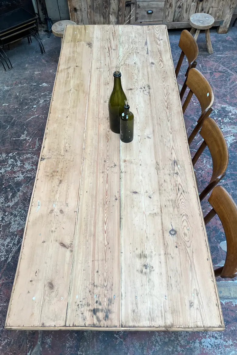 Table rustique en sapin Début XXème