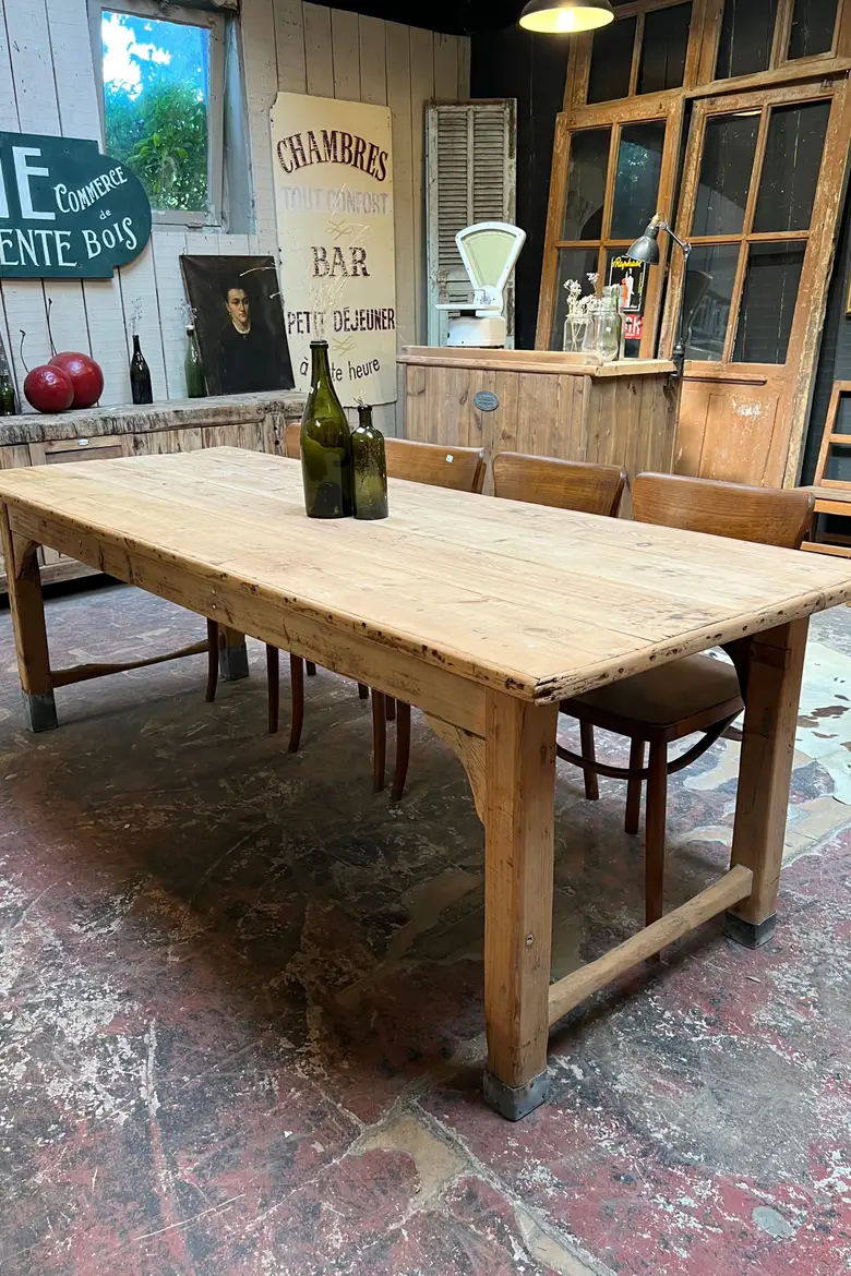 Table rustique en sapin Début XXème