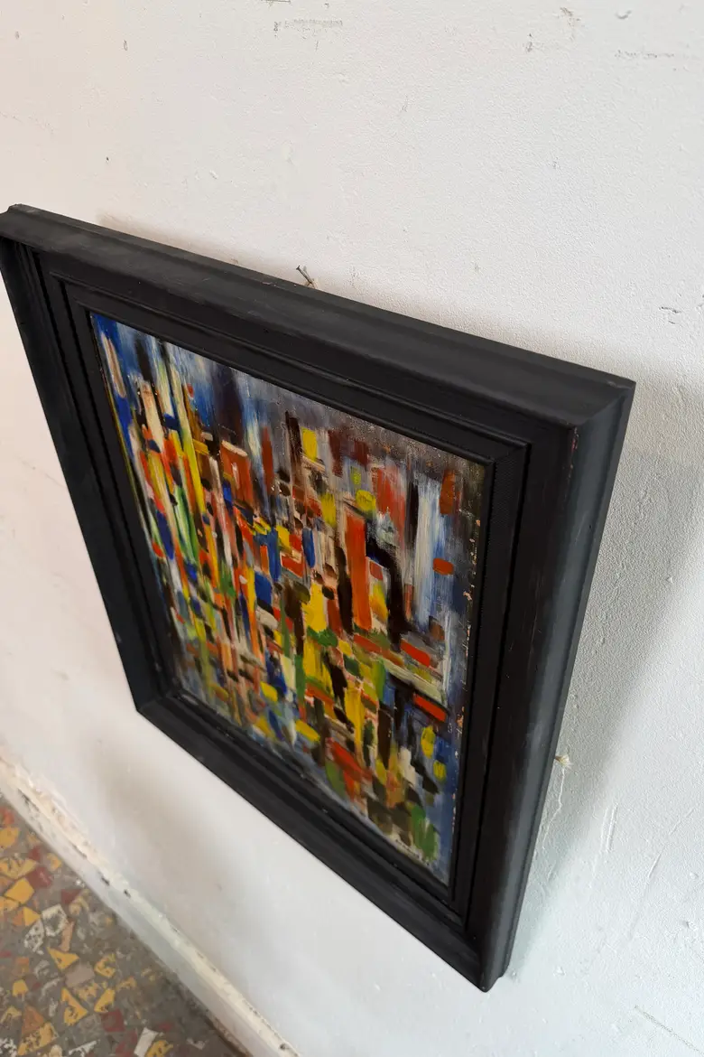 Tableau abstrait années 60