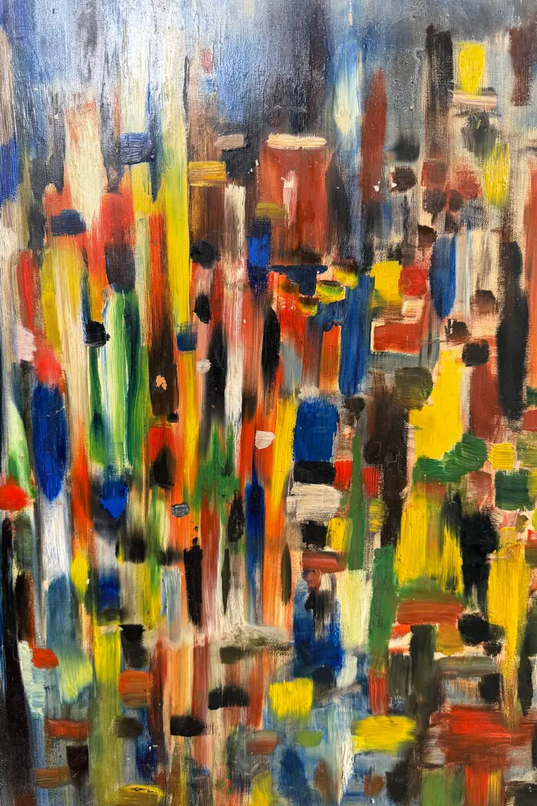 Tableau abstrait années 60