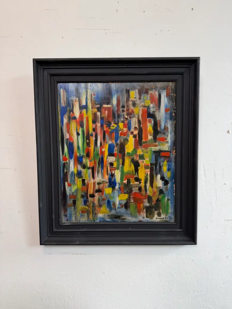 Tableau abstrait années 60