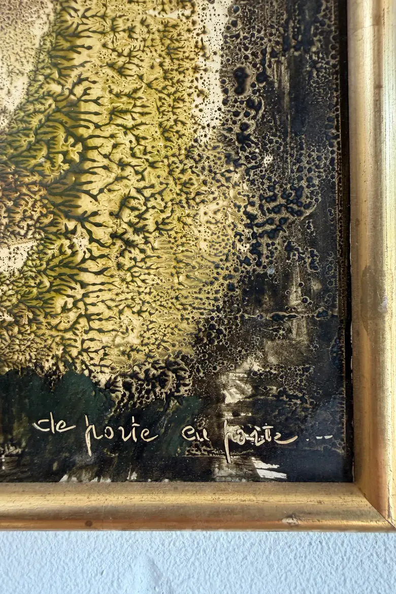 Tableau abstrait signé Hemery – 1968