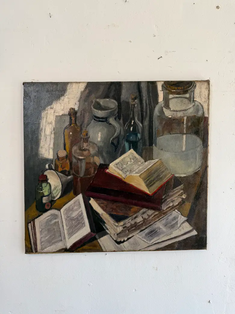 Tableau ancien – scène de laboratoire, 1902